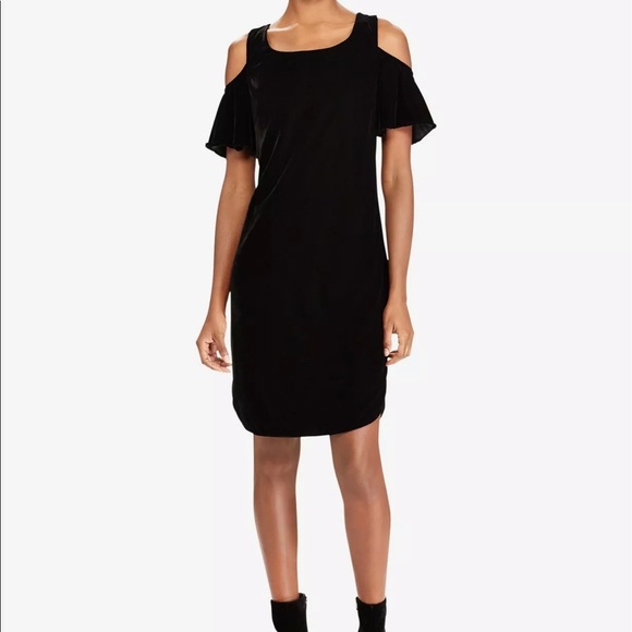 Ralph Lauren Dresses & Skirts - Ralph Lauren Cold Shoulder Black Velvet Dress NWT